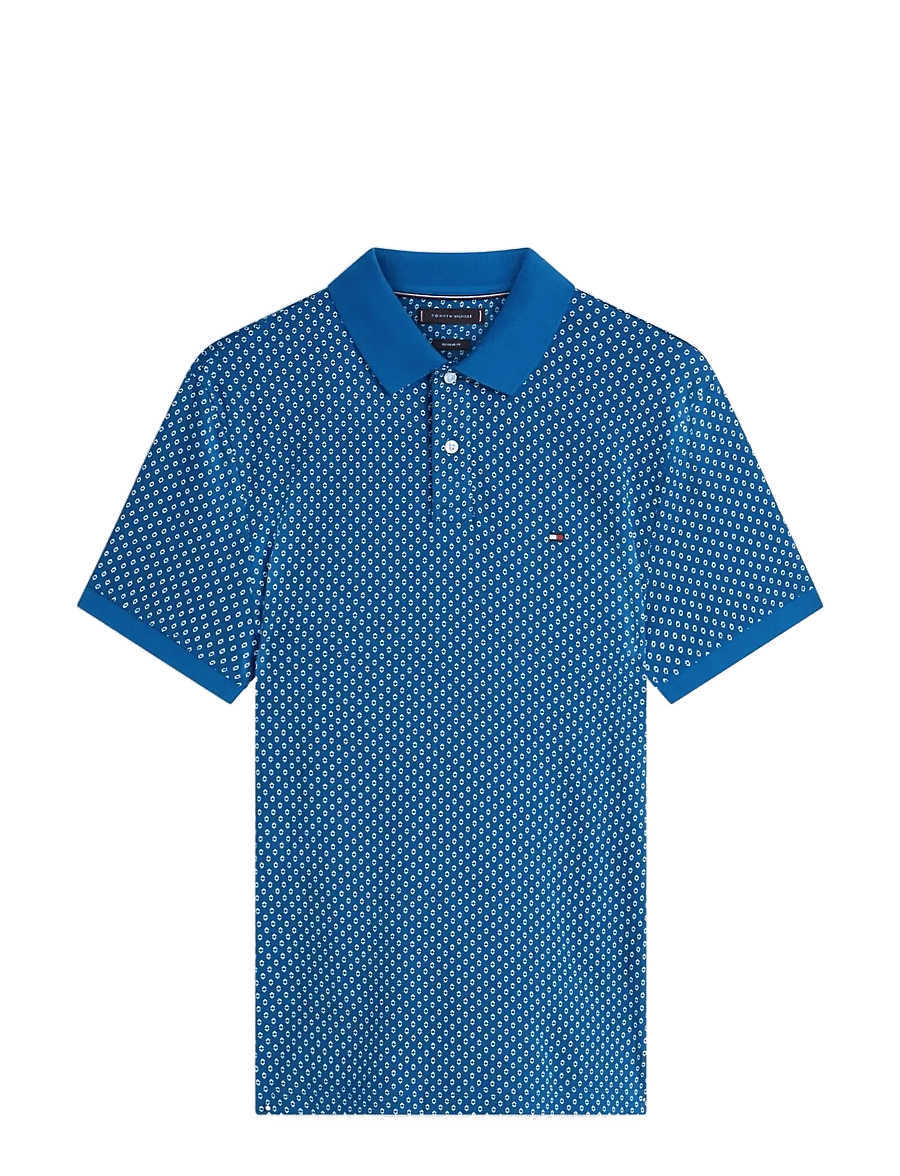 Tommy Hilfiger - AOP INTERLOCK REG POLO - kortærmede poloer - blue jean with aop - 1