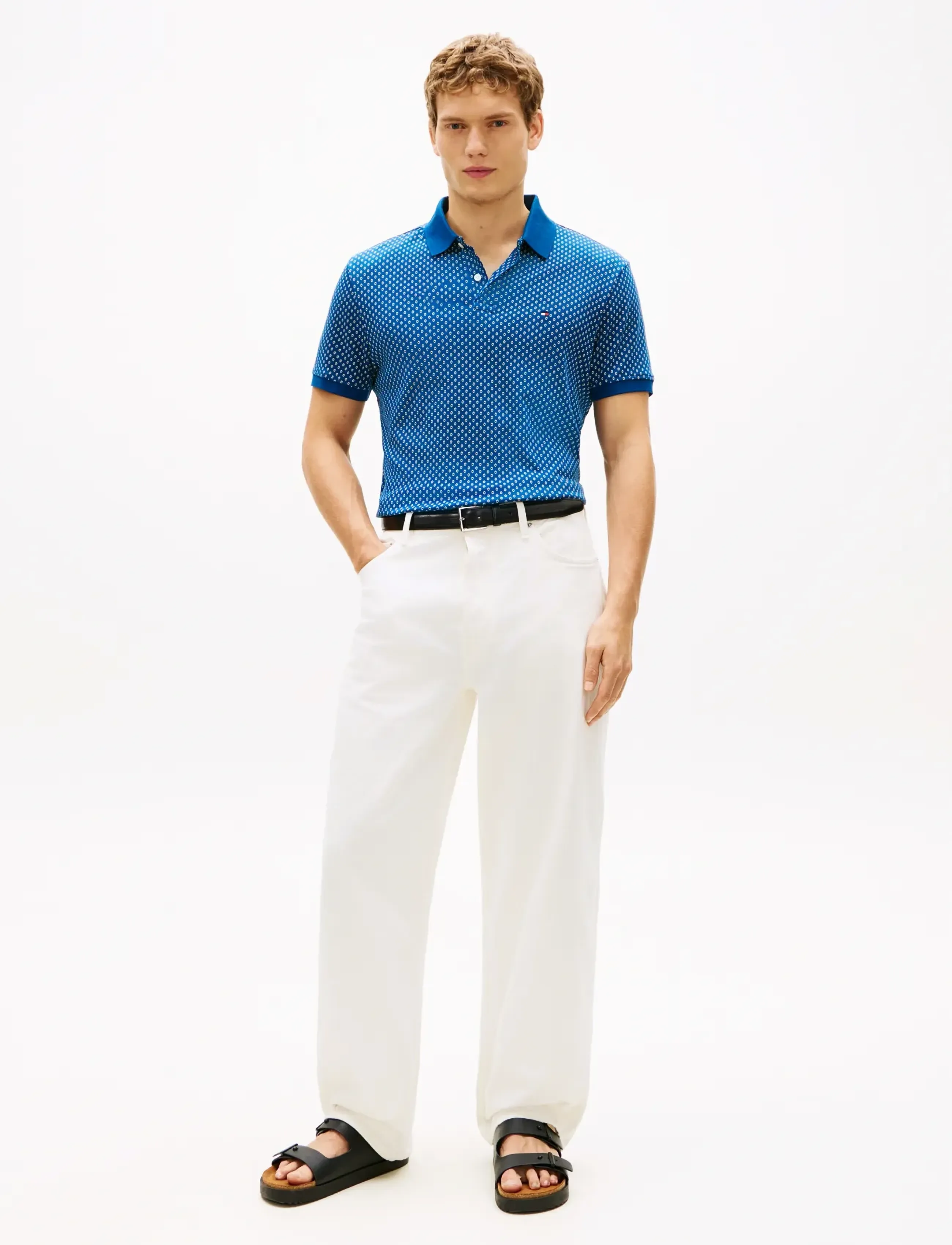 Tommy Hilfiger - AOP INTERLOCK REG POLO - kortærmede poloer - blue jean with aop - 3