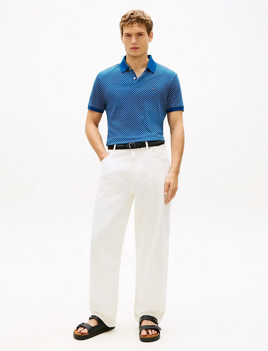 Tommy Hilfiger - AOP INTERLOCK REG POLO - kortærmede poloer - blue jean with aop - 3