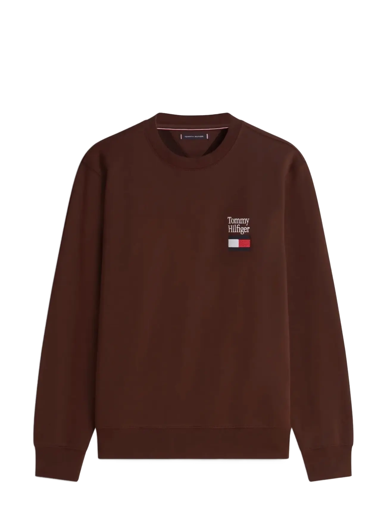 TOMMY EMBRO FLAG SWEATSHIRT - CHOCOLATE