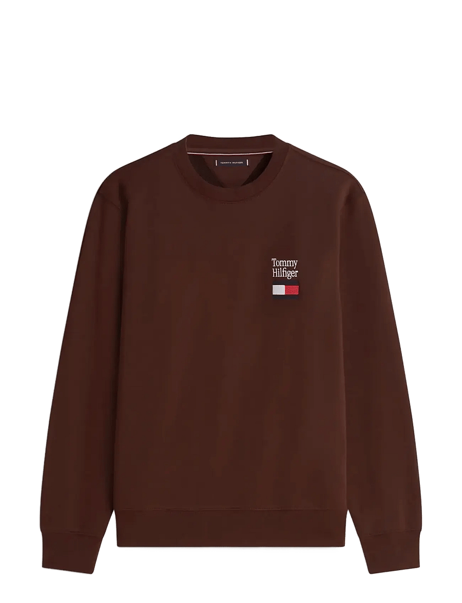 Tommy Hilfiger - TOMMY EMBRO FLAG SWEATSHIRT - sweatshirts - chocolate - 1