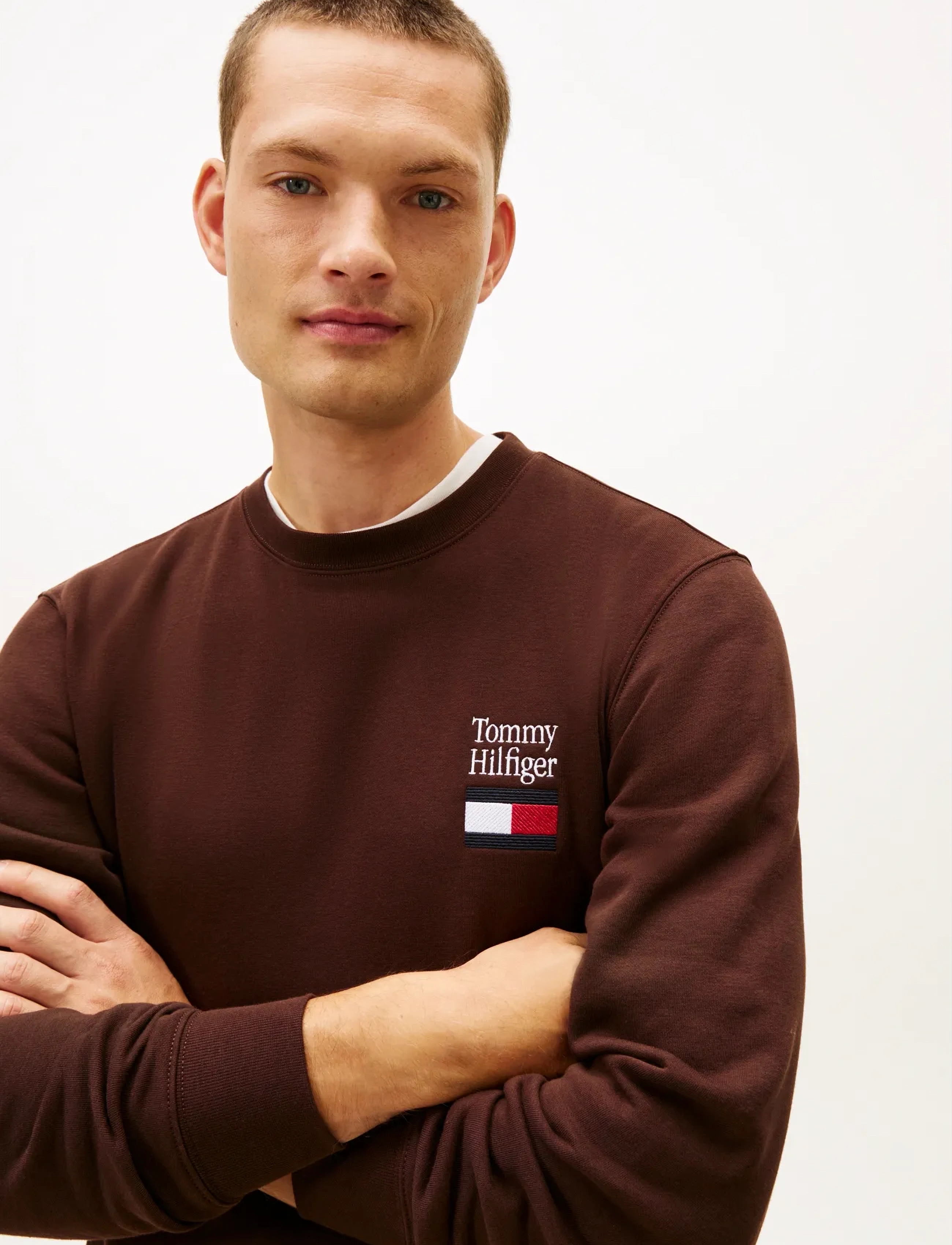 Tommy Hilfiger - TOMMY EMBRO FLAG SWEATSHIRT - swetry - chocolate - 4