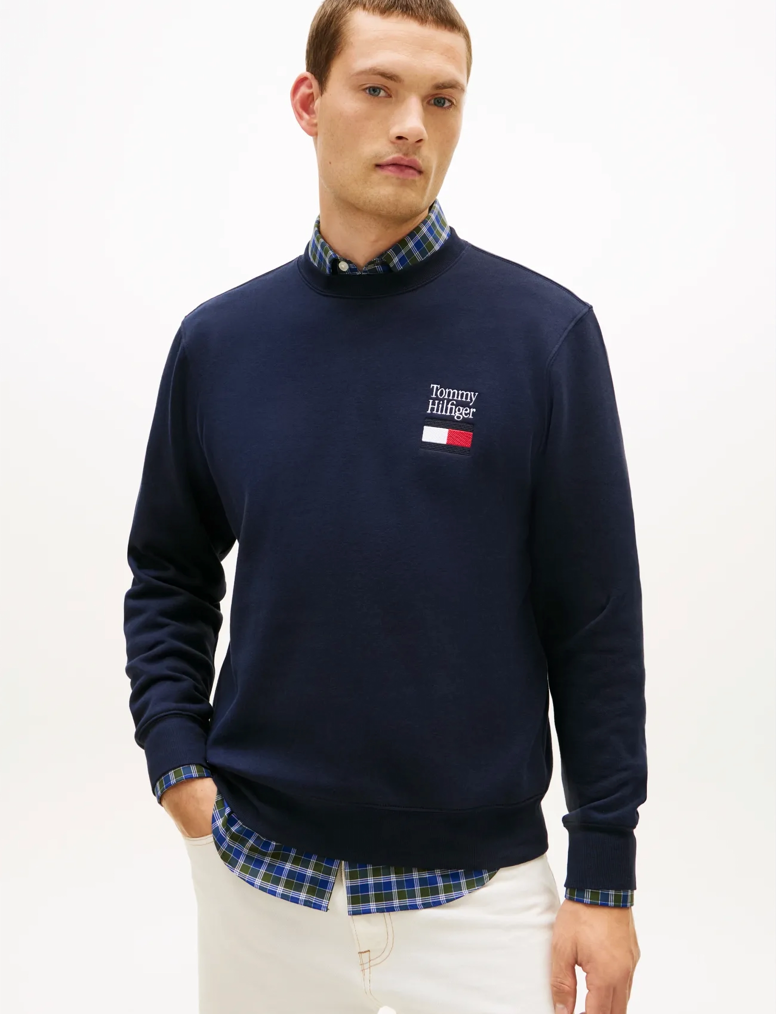Tommy Hilfiger TOMMY EMBRO FLAG SWEATSHIRT - Kleidung - DESERT SKY / navy