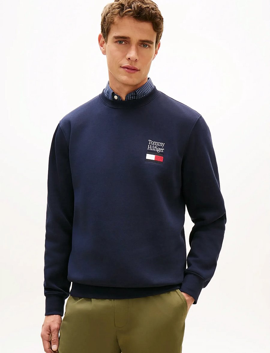 Tommy Hilfiger - TOMMY EMBRO FLAG SWEATSHIRT - dressipluusid - desert sky - 0