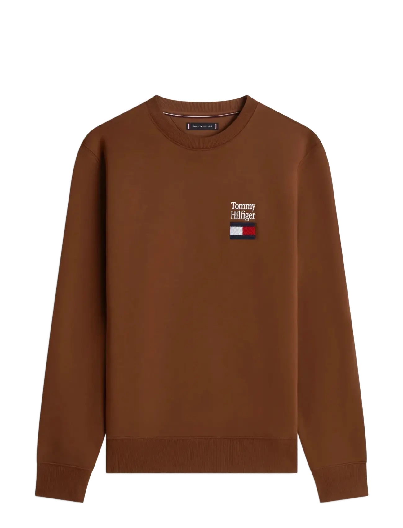 TOMMY EMBRO FLAG SWEATSHIRT - LEGACY BROWN