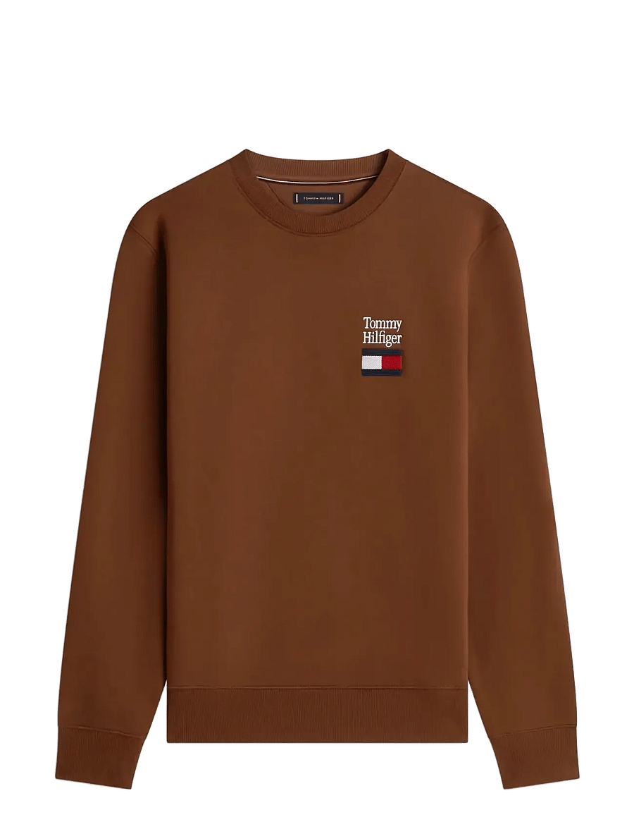 Tommy Hilfiger - TOMMY EMBRO FLAG SWEATSHIRT - sweatshirts - legacy brown - 1