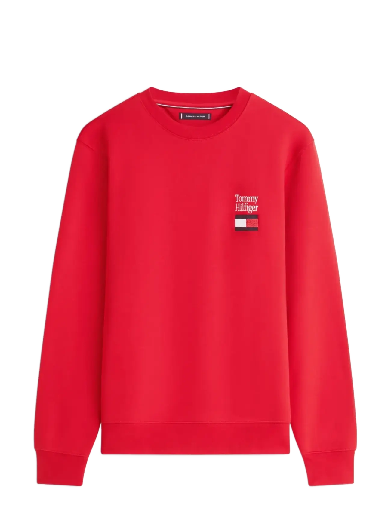 TOMMY EMBRO FLAG SWEATSHIRT - MEDIUM RED