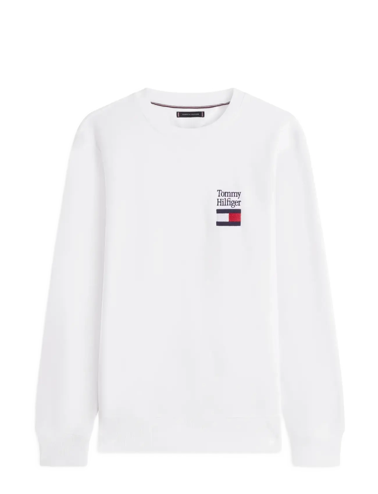 TOMMY EMBRO FLAG SWEATSHIRT - WHITE