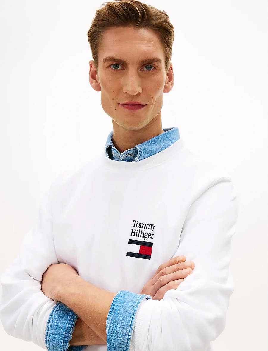 Tommy Hilfiger - TOMMY EMBRO FLAG SWEATSHIRT - dressipluusid - white - 4