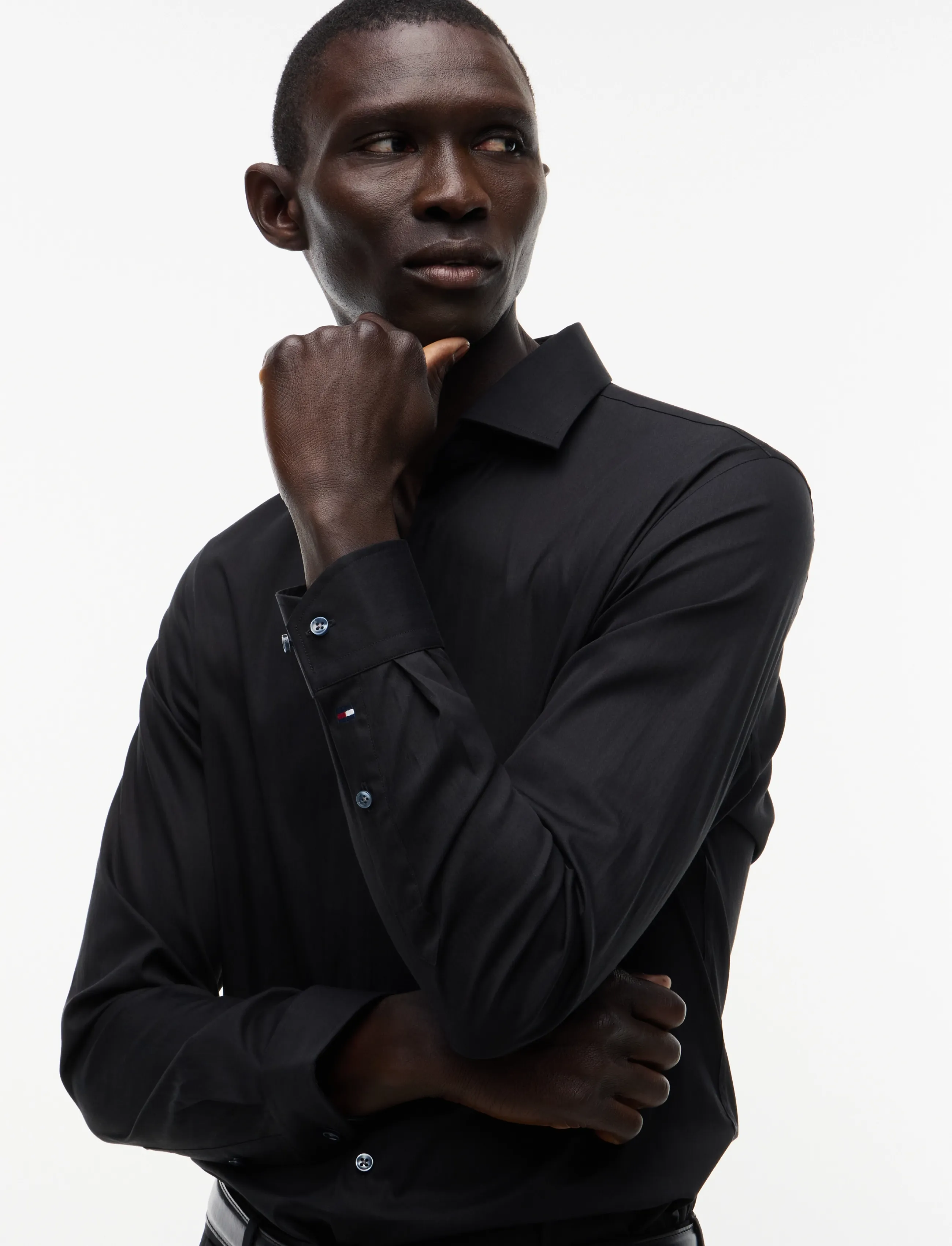 Tommy Hilfiger - NY FLEX COLLAR SOLID SHIRT - ametlikud särgid - black - 3