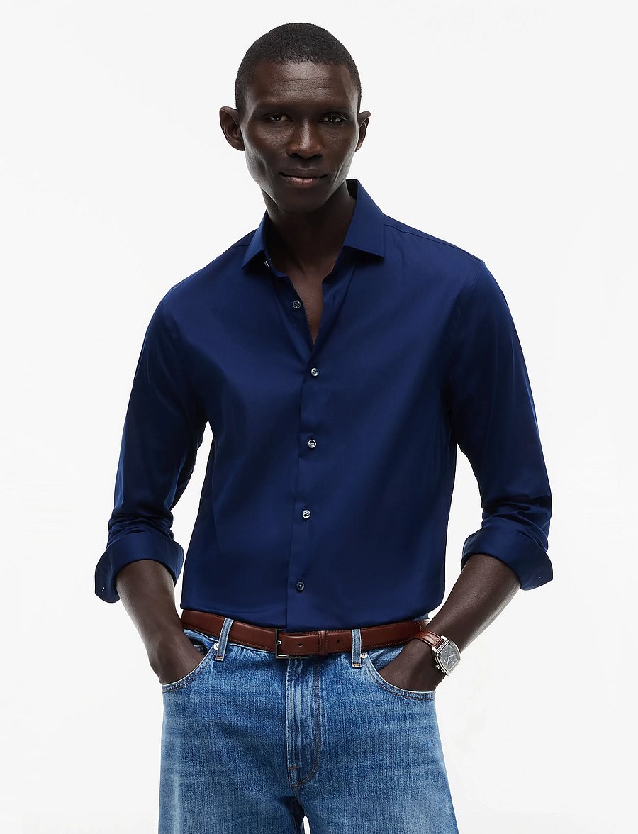 Tommy Hilfiger - NY FLEX COLLAR SOLID SHIRT - formelle hemden - carbon navy - 0