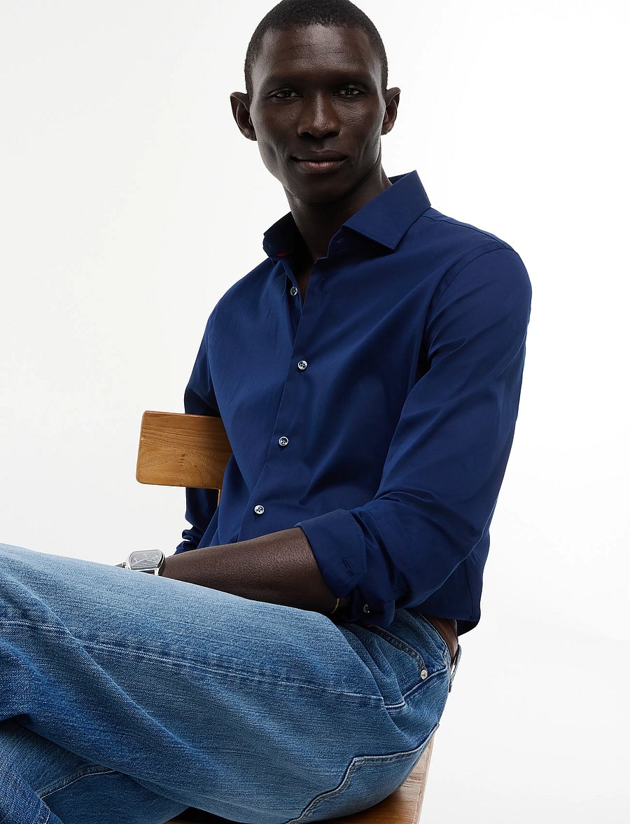 Tommy Hilfiger - NY FLEX COLLAR SOLID SHIRT - formelle hemden - carbon navy - 3