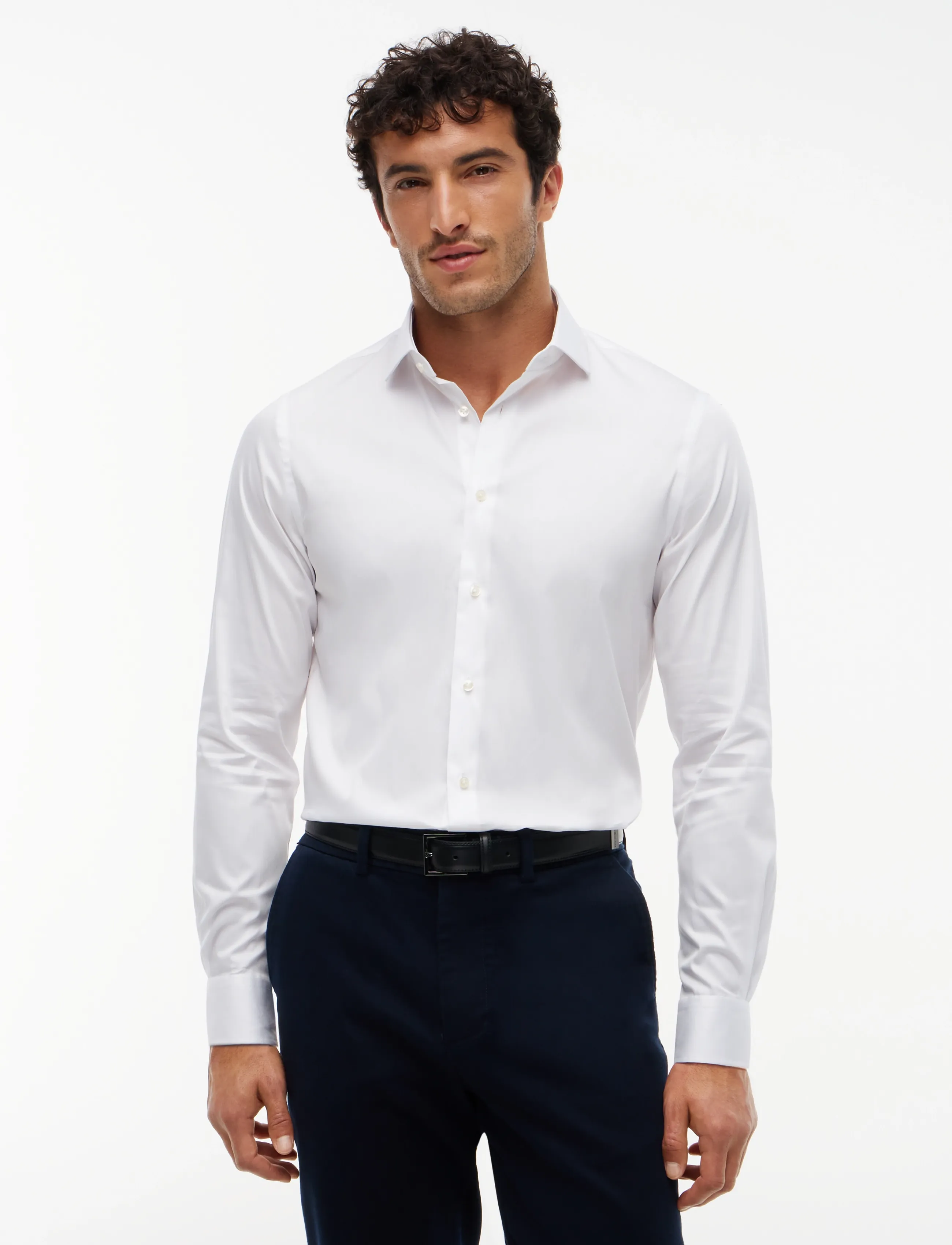Tommy Hilfiger Dc Flex Collar Solid Shirt, Mænd, Habitskjorte, Hvid, Str: R/46