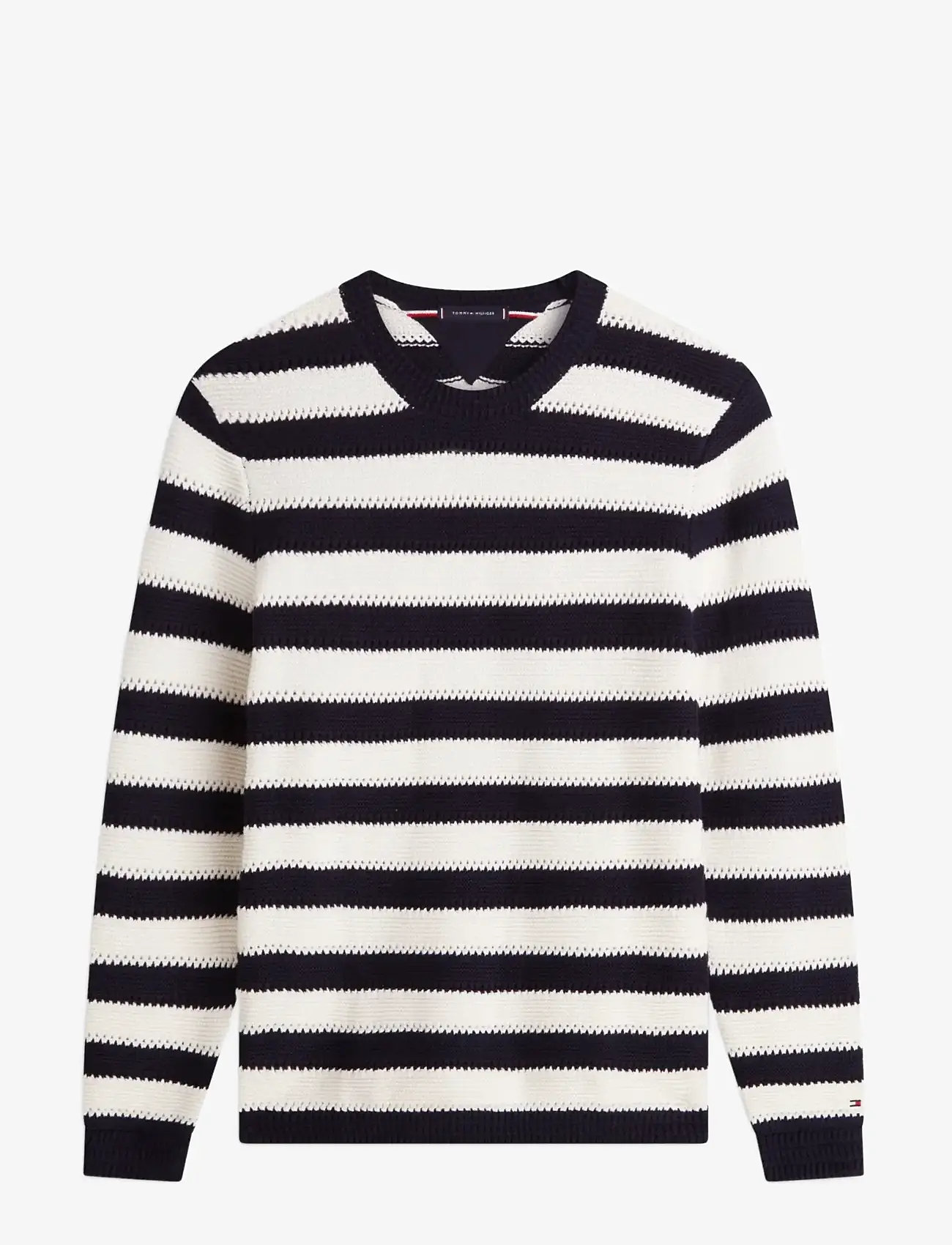 Tommy Hilfiger - CROCHET BLOCK STRIPE CREW NECK - Ümmarguse kaelusega kudumid - desert sky ivory petal - 1