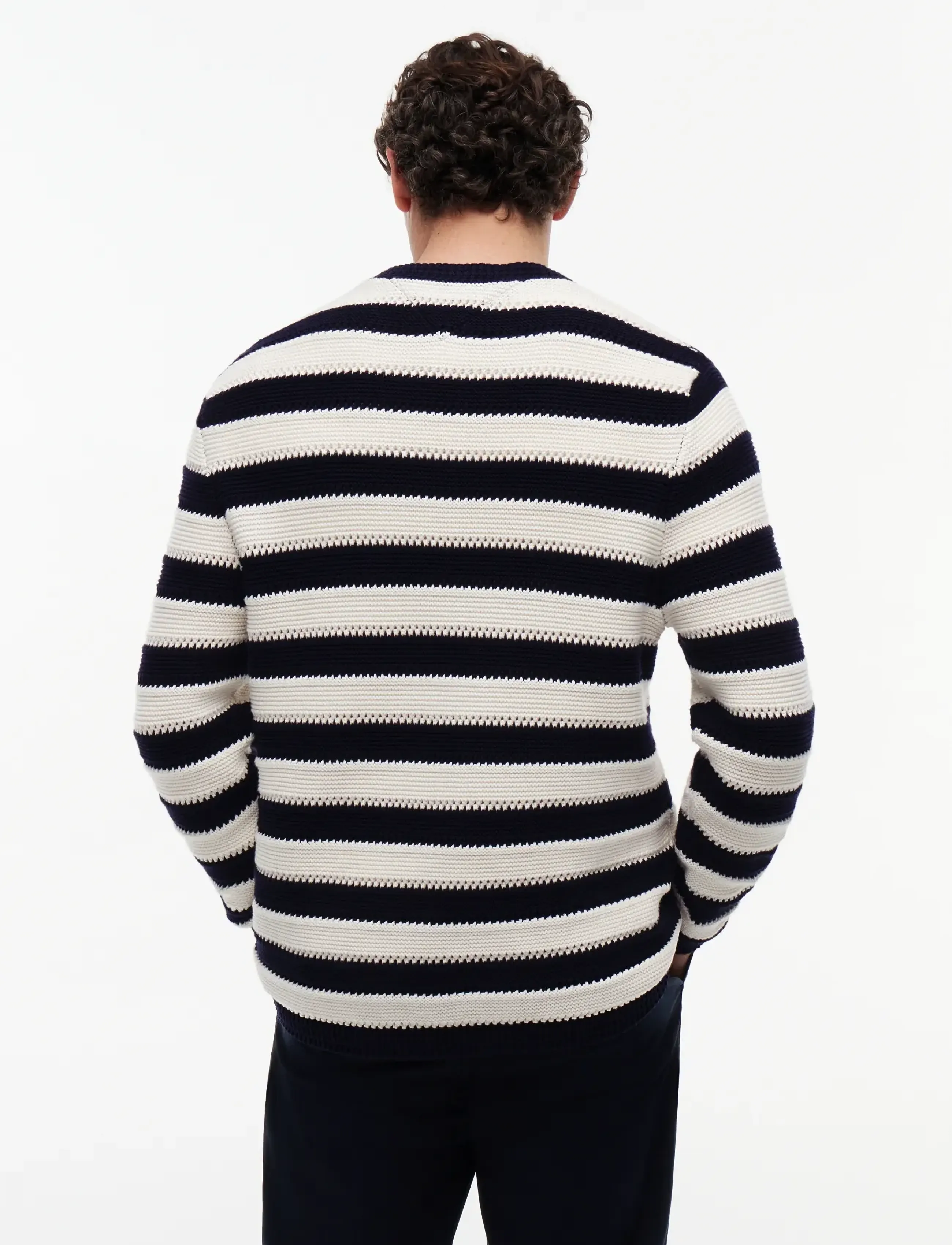 Tommy Hilfiger - CROCHET BLOCK STRIPE CREW NECK - round necks - desert sky ivory petal - 2
