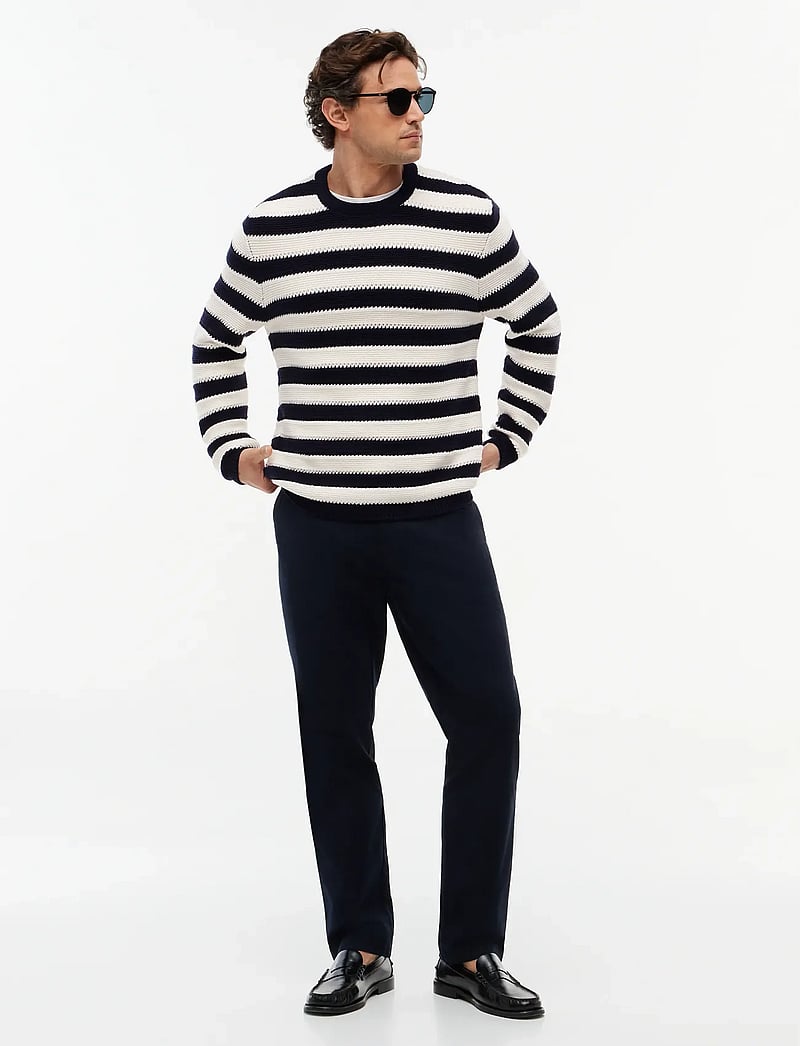 Tommy Hilfiger - CROCHET BLOCK STRIPE CREW NECK - rund hals - desert sky ivory petal - 4