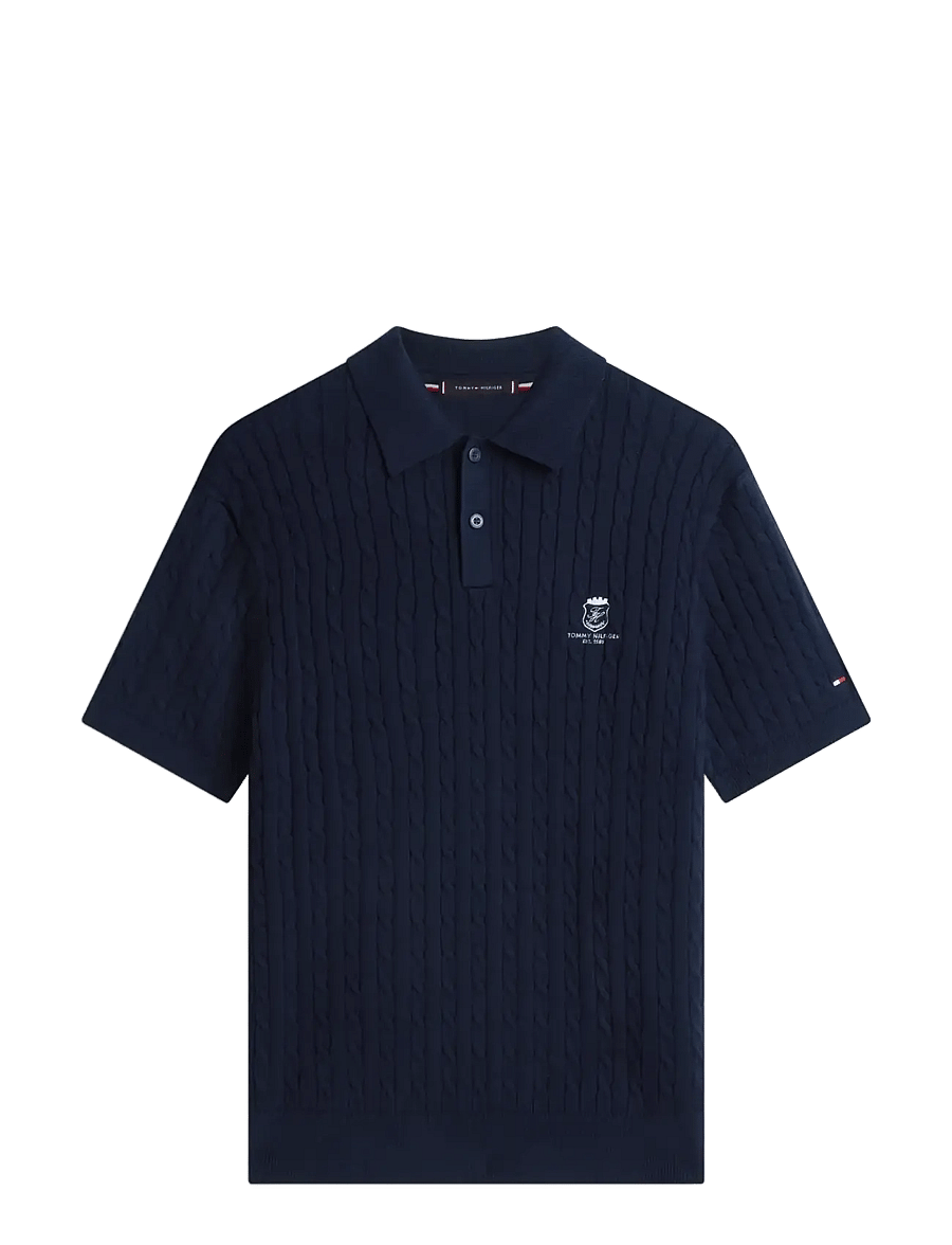 Tommy Hilfiger - CABLE SHORT SLEEVE POLO - polostrik - desert sky - 1