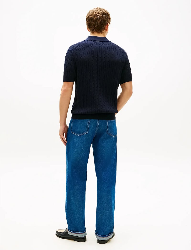 Tommy Hilfiger - CABLE SHORT SLEEVE POLO - gestrickte polohemden - desert sky - 2