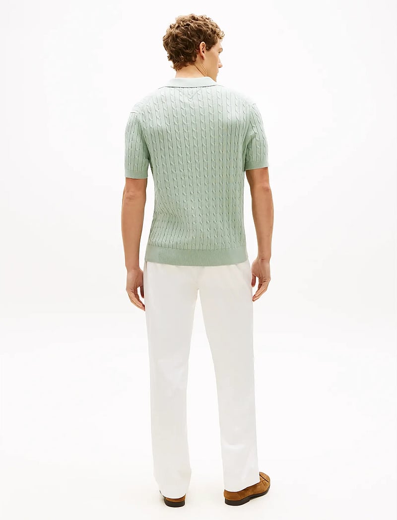 Tommy Hilfiger - CABLE SHORT SLEEVE POLO - kootud polosärgid - minty grey - 2