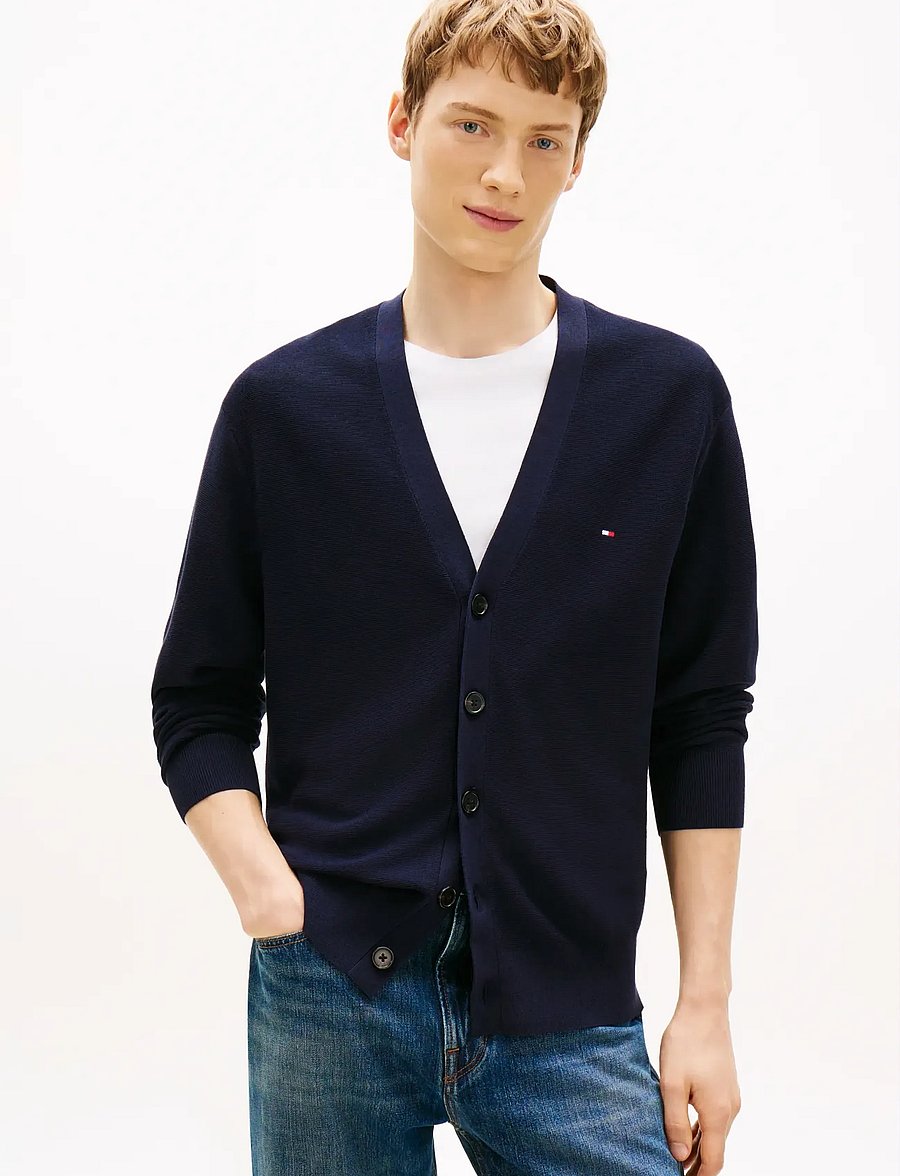 Tommy Hilfiger - COOL TOUCH STRUCTURE CARDIGAN - koftor - desert sky - 0