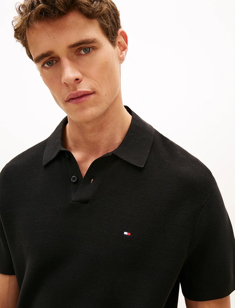 Tommy Hilfiger - COOL TOUCH STRUCTURE SS POLO - kootud polosärgid - black - 4