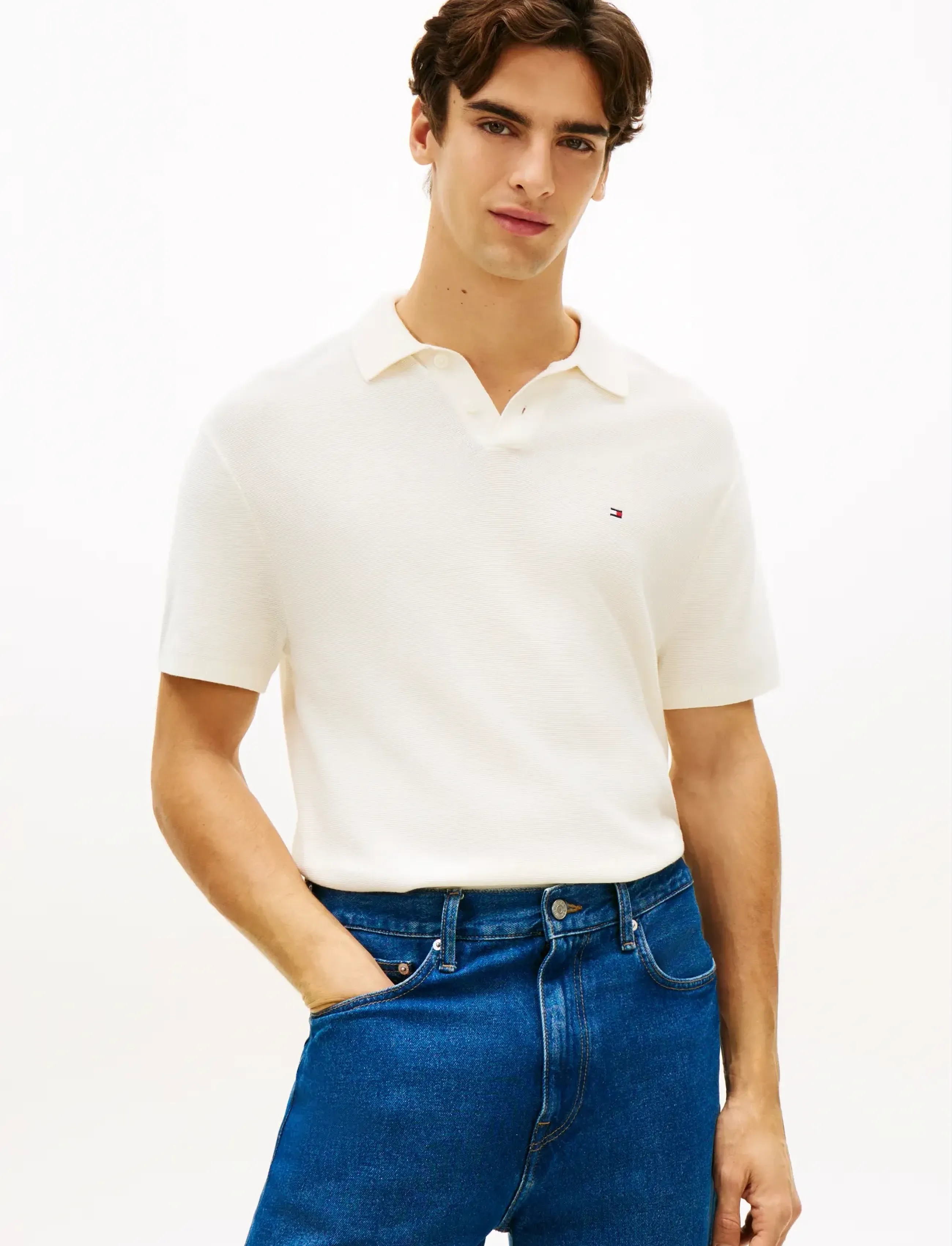 Tommy Hilfiger COOL TOUCH STRUCTURE SS POLO - Pikéer - IVORY PETAL / cream