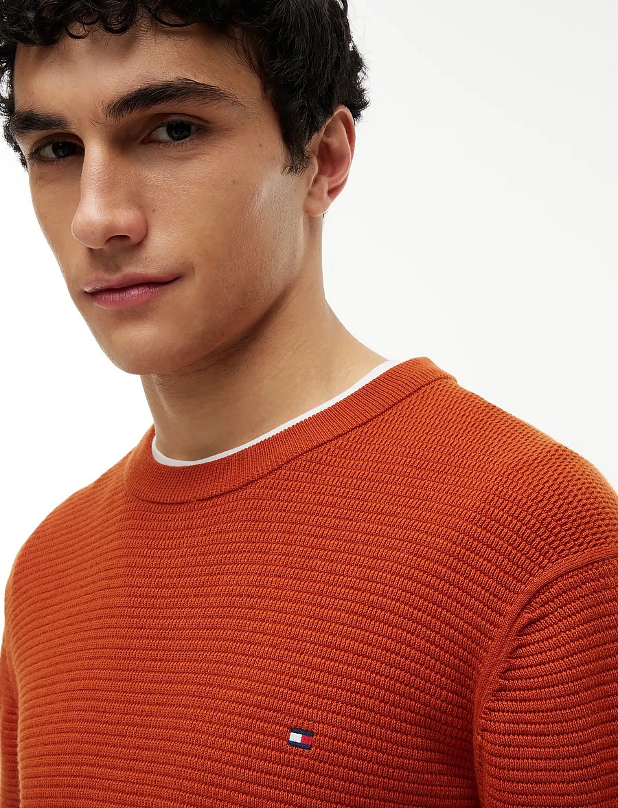 Tommy Hilfiger - SEASONAL STRUCTURE CREW NECK - rundhalsad - rusty ochre - 3