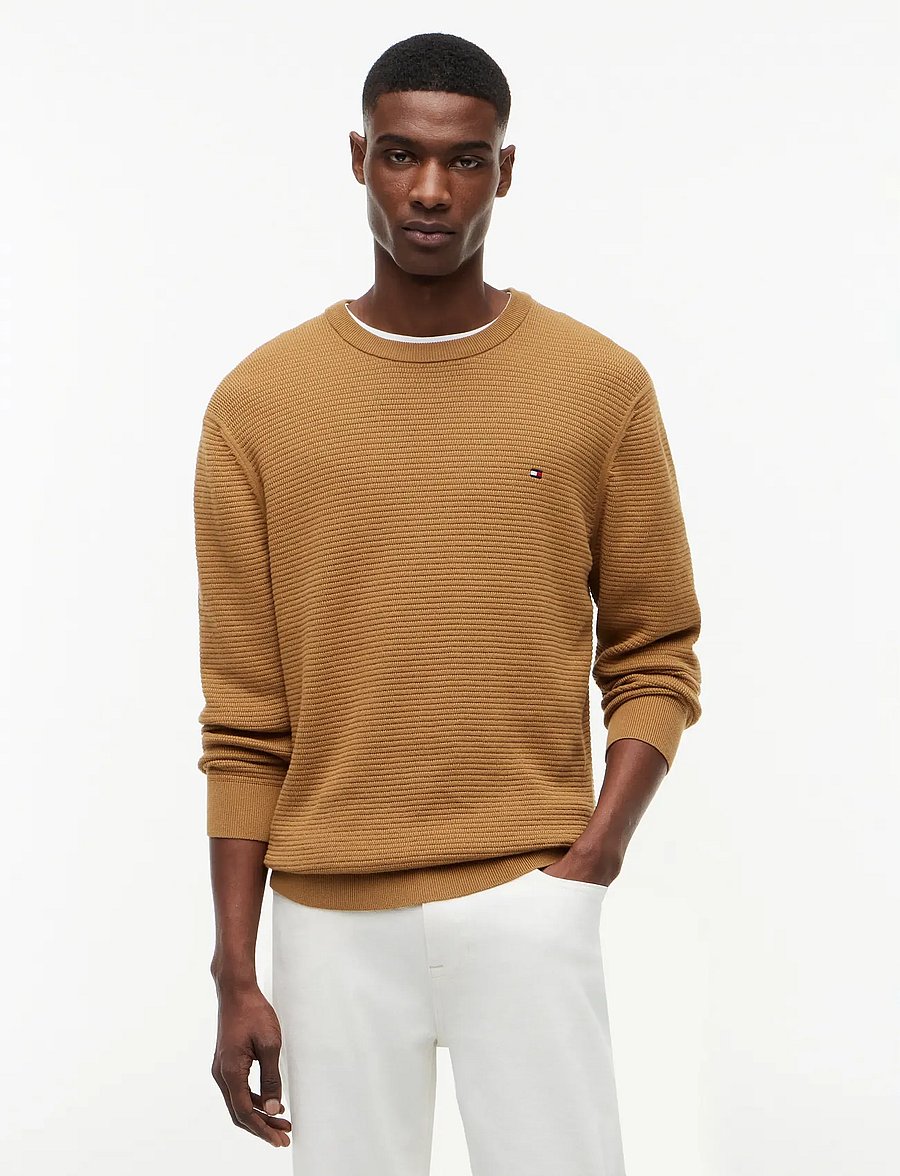 Tommy Hilfiger - SEASONAL STRUCTURE CREW NECK - rundhalsad - sahara - 0