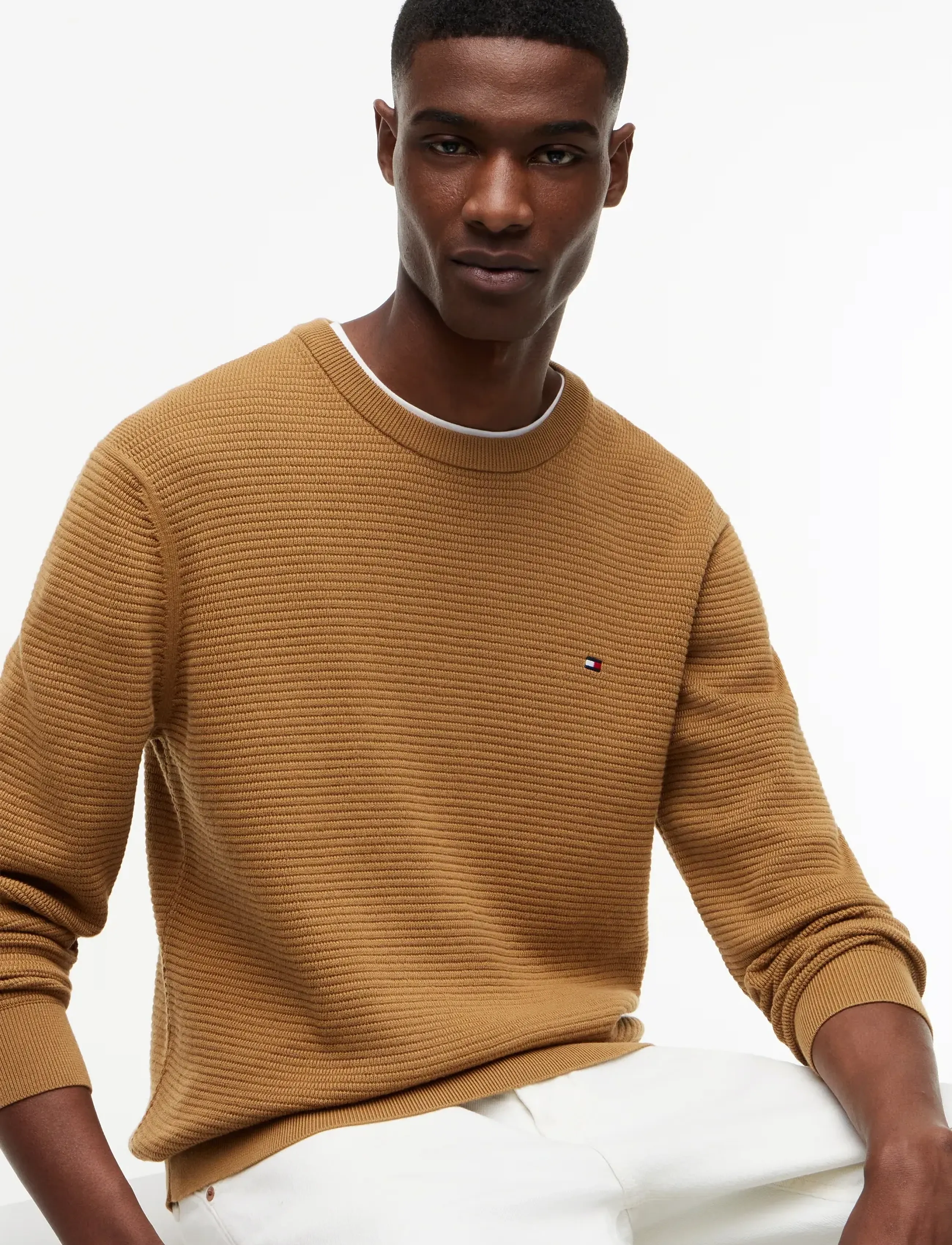 Tommy Hilfiger - SEASONAL STRUCTURE CREW NECK - rundhalsad - sahara - 3