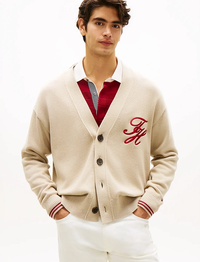 Tommy Hilfiger - CHUNKY COTTON CARDIGAN - cardigans - sandalwood - 0
