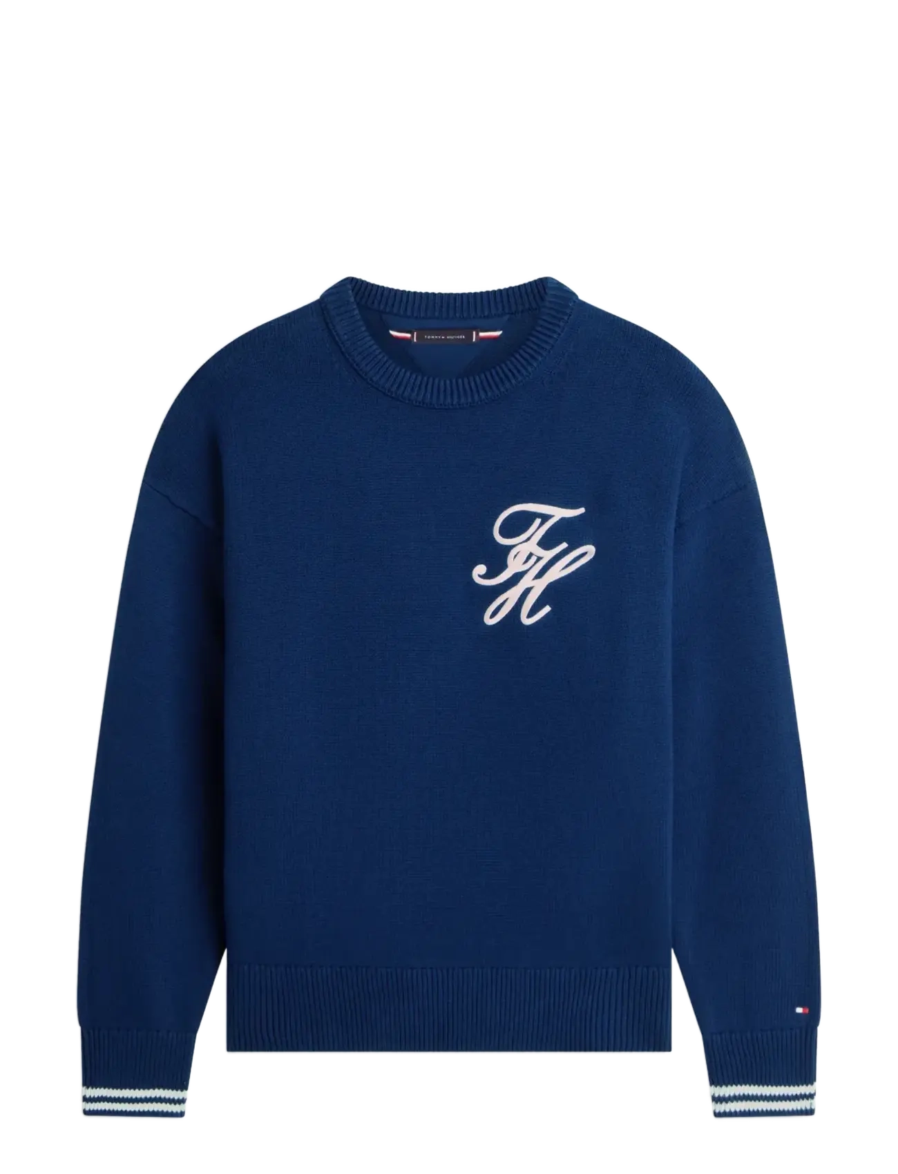 TOMMY HILFIGER Chunky Baumwolle Crew Neck Navy - XL - Herren