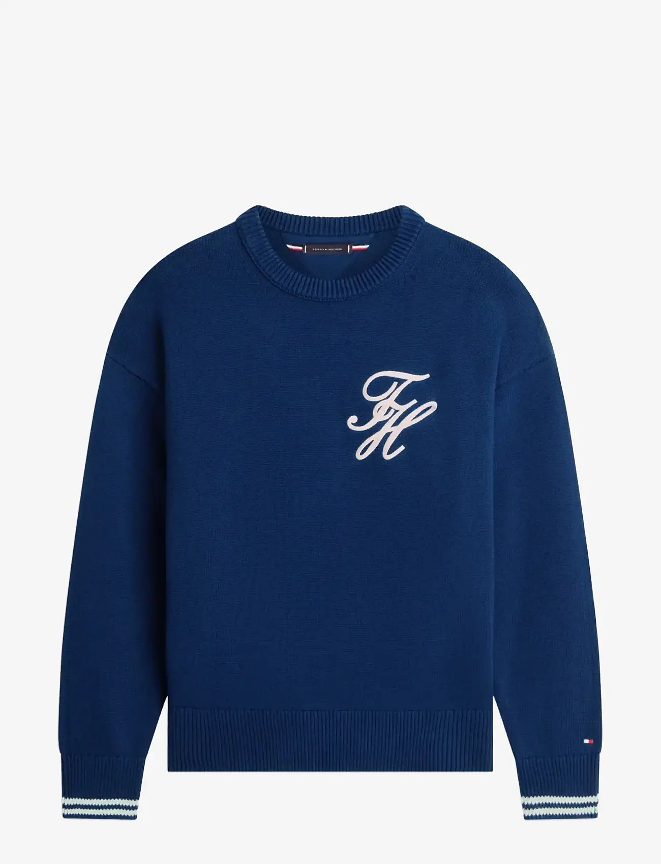 Tommy Hilfiger - CHUNKY COTTON CREW NECK - Ümmarguse kaelusega kudumid - carbon navy - 1