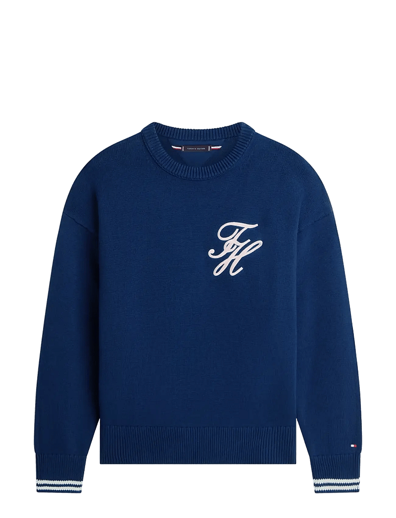 Tommy Hilfiger - CHUNKY COTTON CREW NECK - Ümmarguse kaelusega kudumid - carbon navy - 1