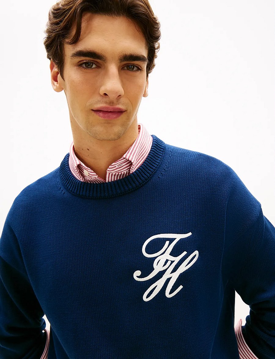 Tommy Hilfiger - CHUNKY COTTON CREW NECK - rundhals - carbon navy - 4