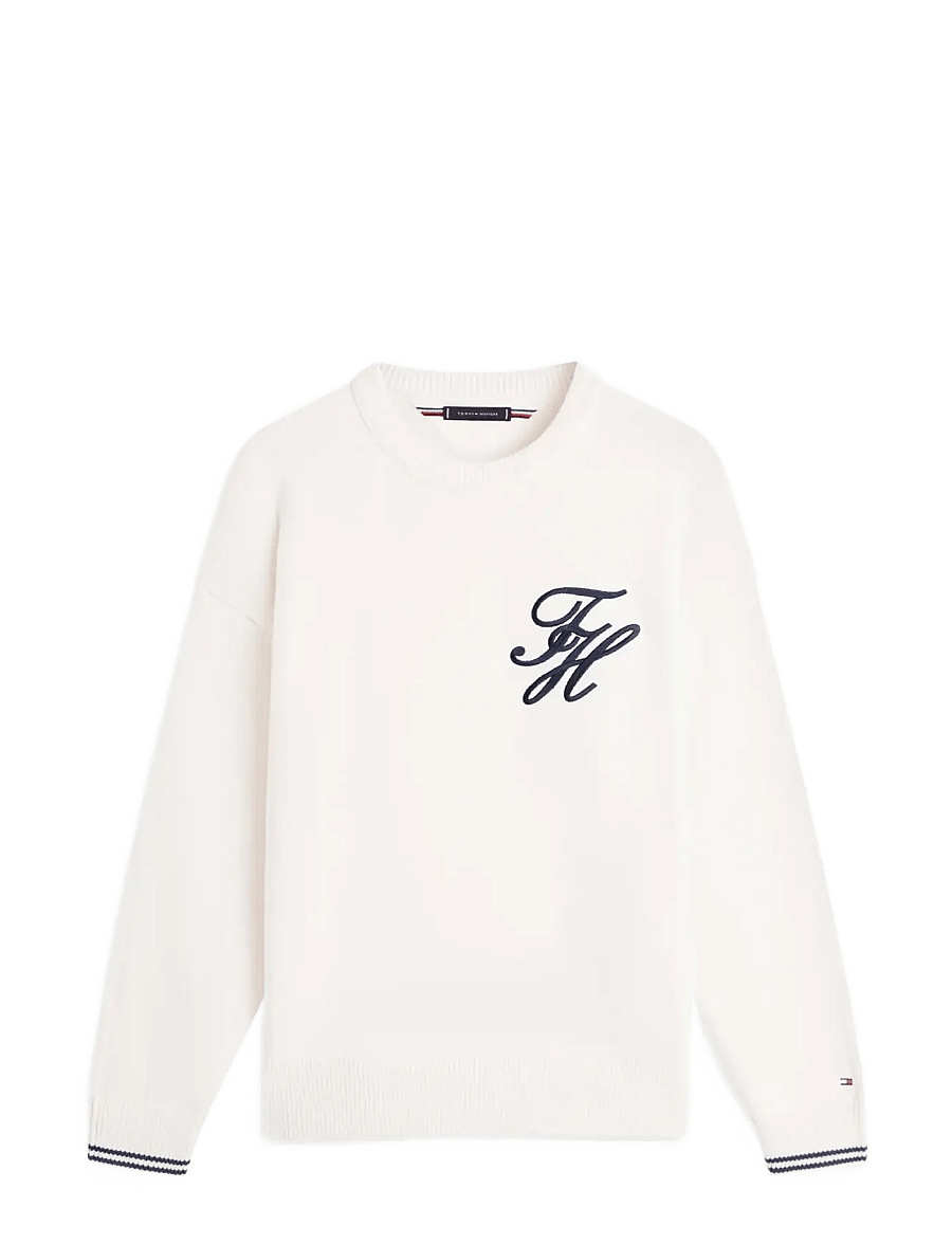 Tommy Hilfiger - CHUNKY COTTON CREW NECK - rundhals - ivory petal - 1