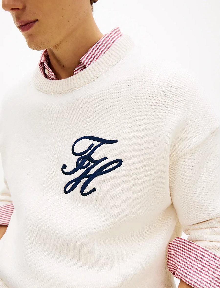 Tommy Hilfiger - CHUNKY COTTON CREW NECK - rundhals - ivory petal - 4