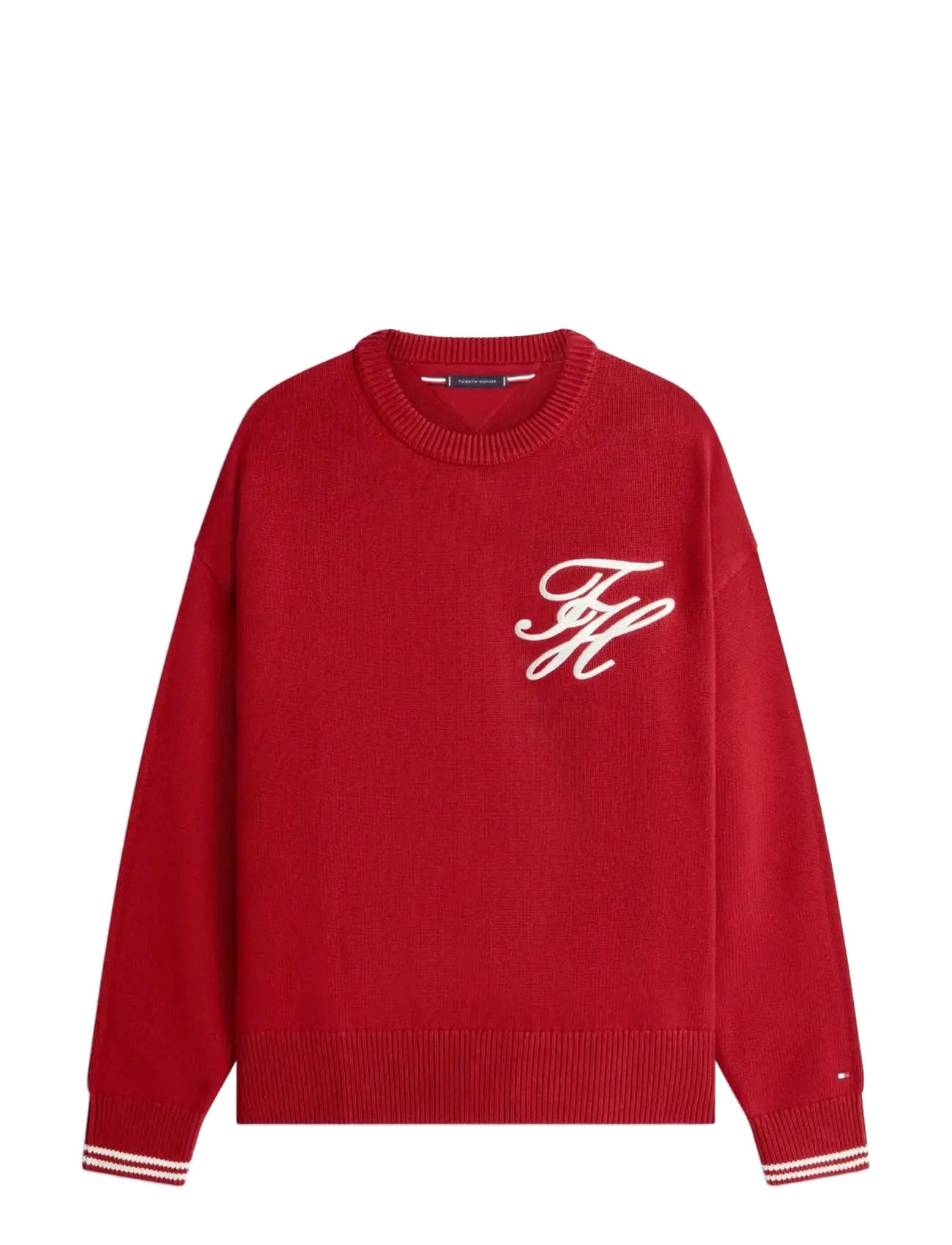 Tommy Hilfiger CHUNKY COTTON CREW NECK - Nyheter - REGATTA RED / red