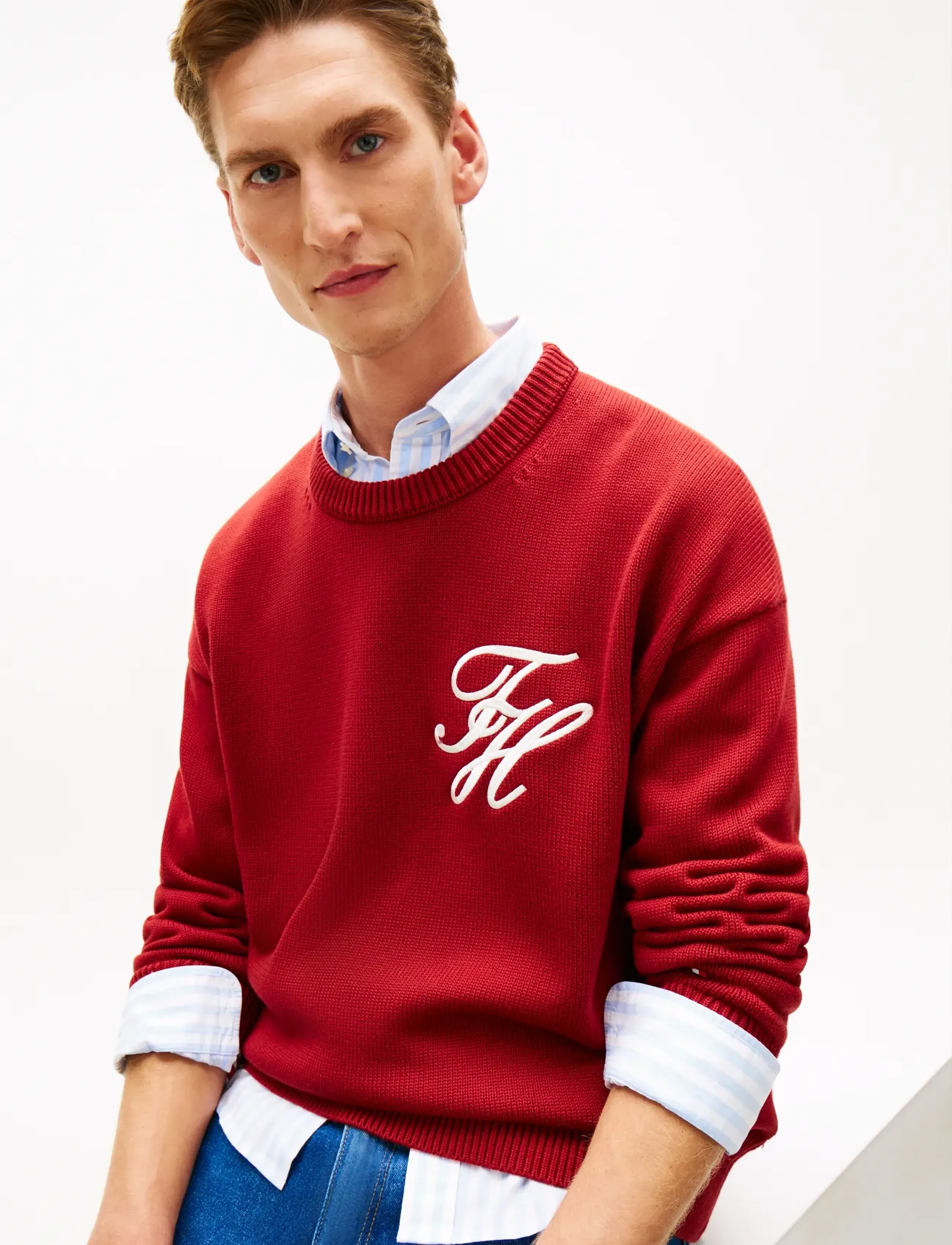Tommy Hilfiger - CHUNKY COTTON CREW NECK - round necks - regatta red - 4