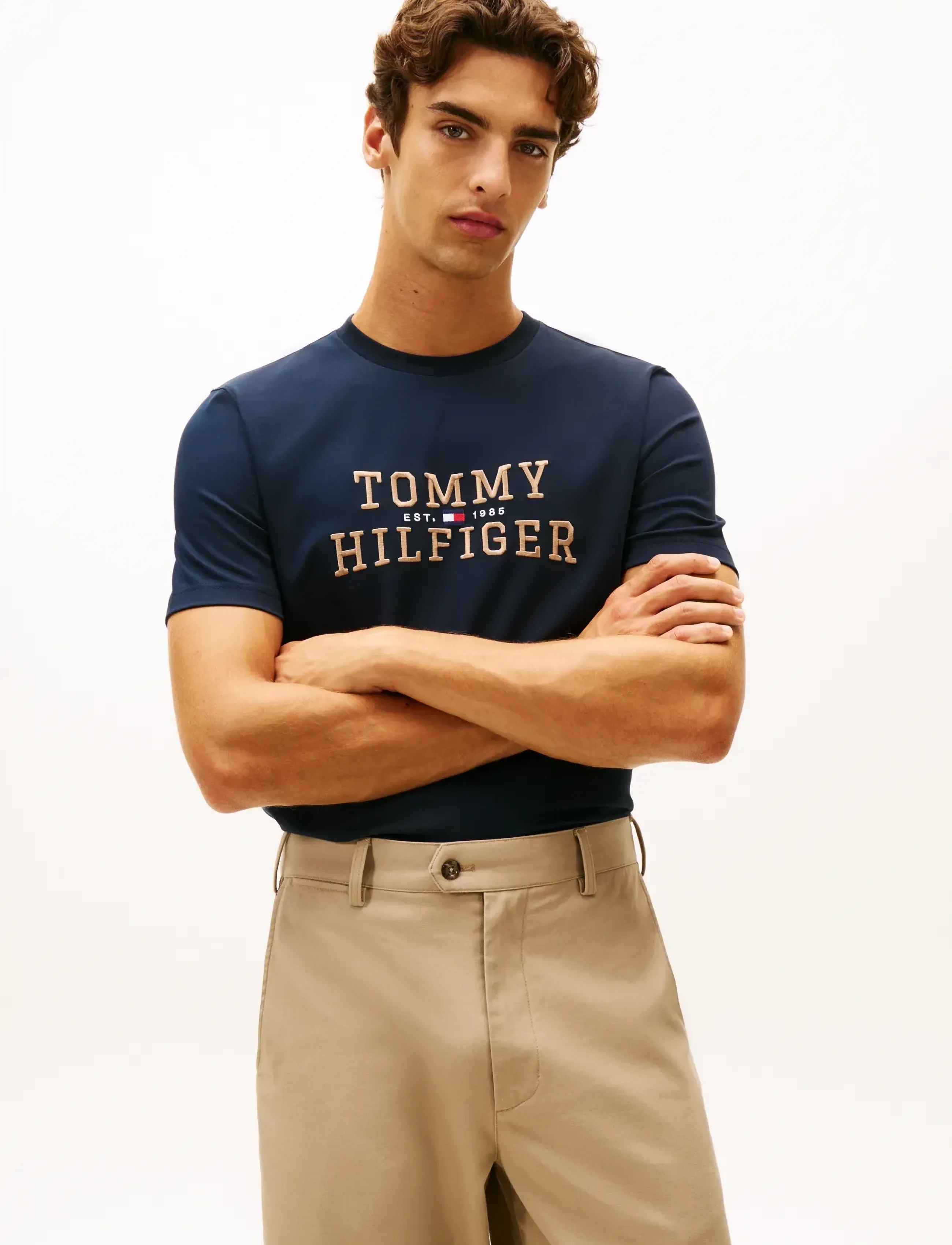 Tommy Hilfiger ICON INTERLOCK TEE - Iedvesma - DESERT SKY / navy