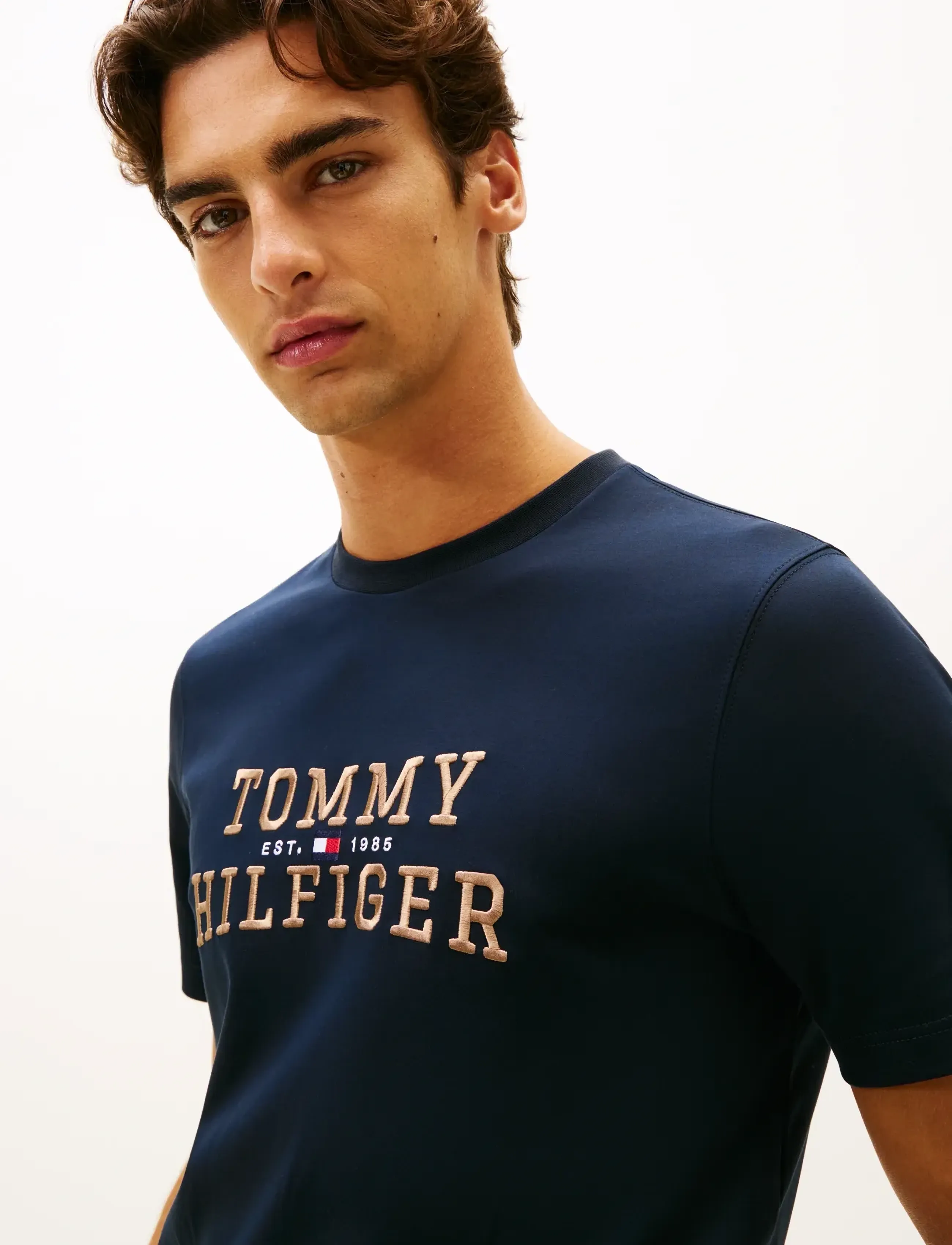 Tommy Hilfiger - ICON INTERLOCK TEE - short-sleeved t-shirts - desert sky - 4