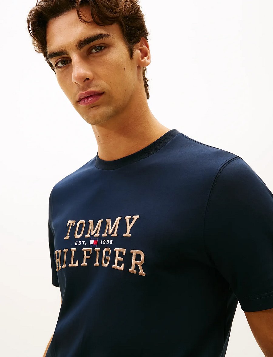 Tommy Hilfiger - ICON INTERLOCK TEE - lühikeste varrukatega t-särgid - desert sky - 4