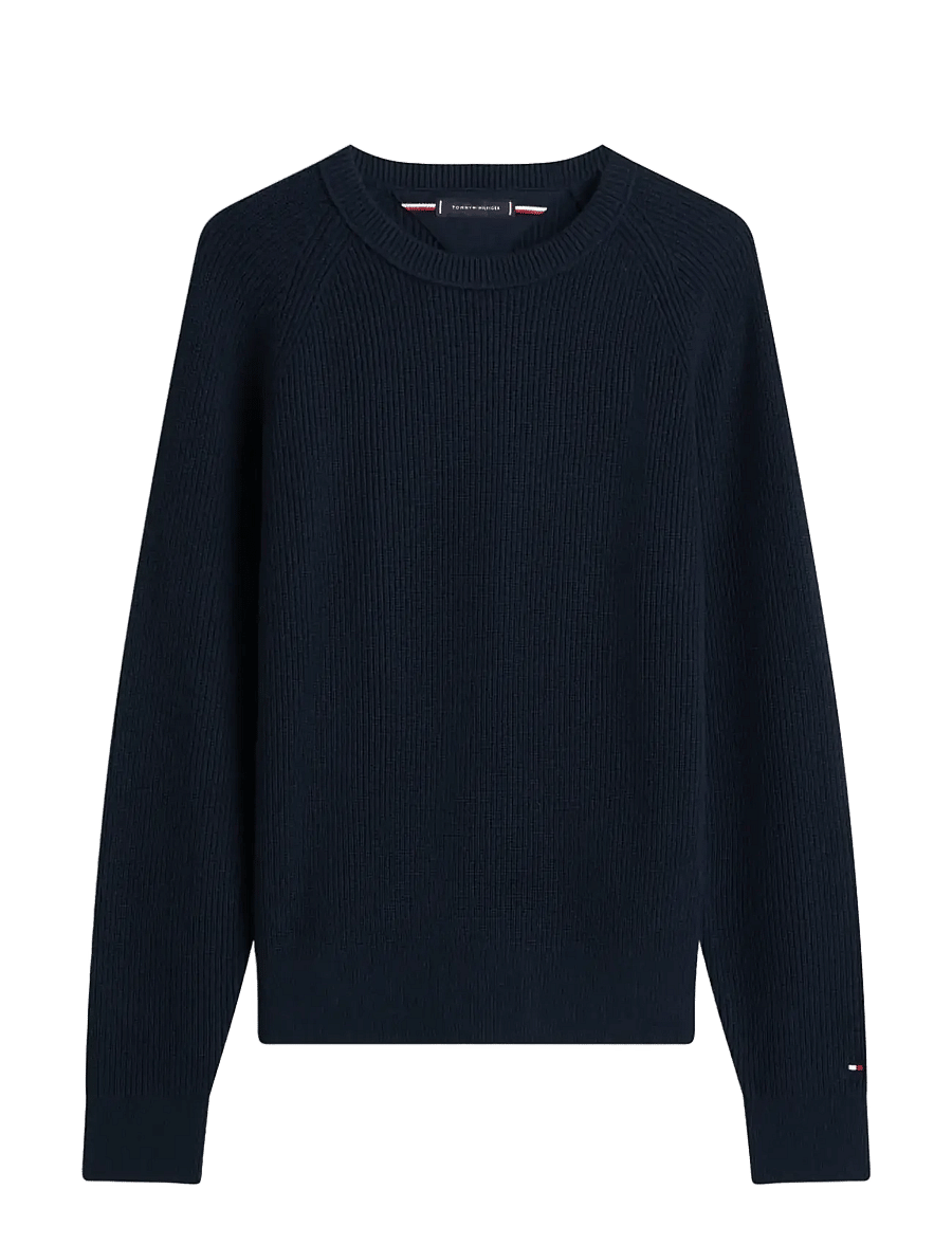 Tommy Hilfiger - FISHERMAN RIB JONNY COLLAR - rundhalsad - dark night navy - 1