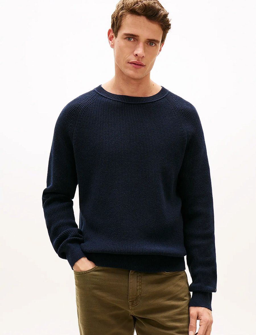 Tommy Hilfiger - FISHERMAN RIB JONNY COLLAR - rundhalsad - dark night navy - 0