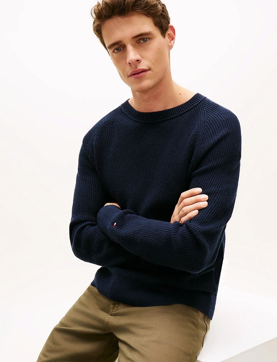 Tommy Hilfiger - FISHERMAN RIB JONNY COLLAR - rundhalsad - dark night navy - 4