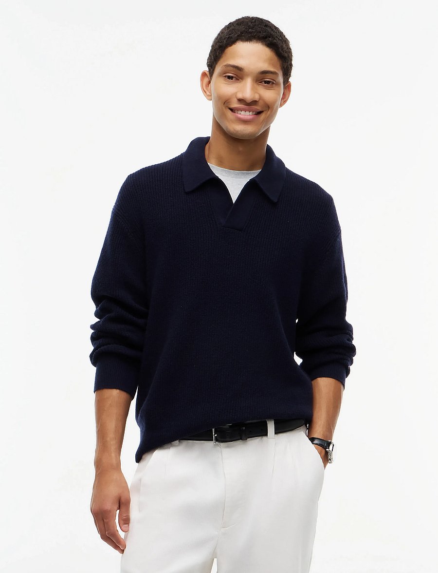 Tommy Hilfiger - FISHERMAN RIB JONNY COLLAR - Ümara kaelusega - navy blue - 0