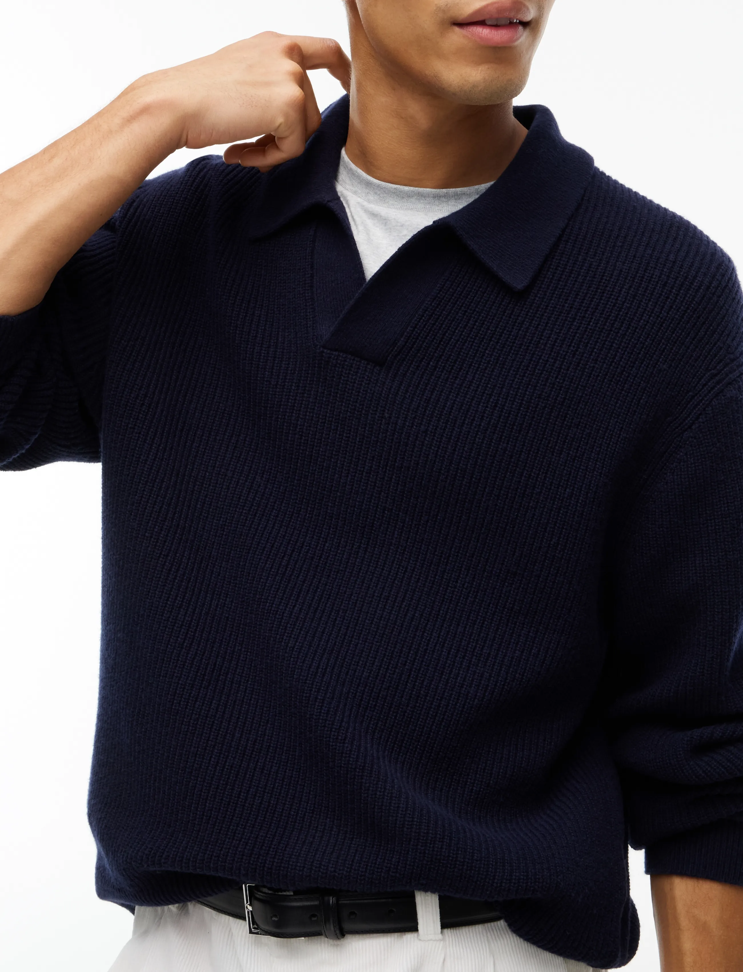 Tommy Hilfiger - FISHERMAN RIB JONNY COLLAR - Ümara kaelusega - navy blue - 3