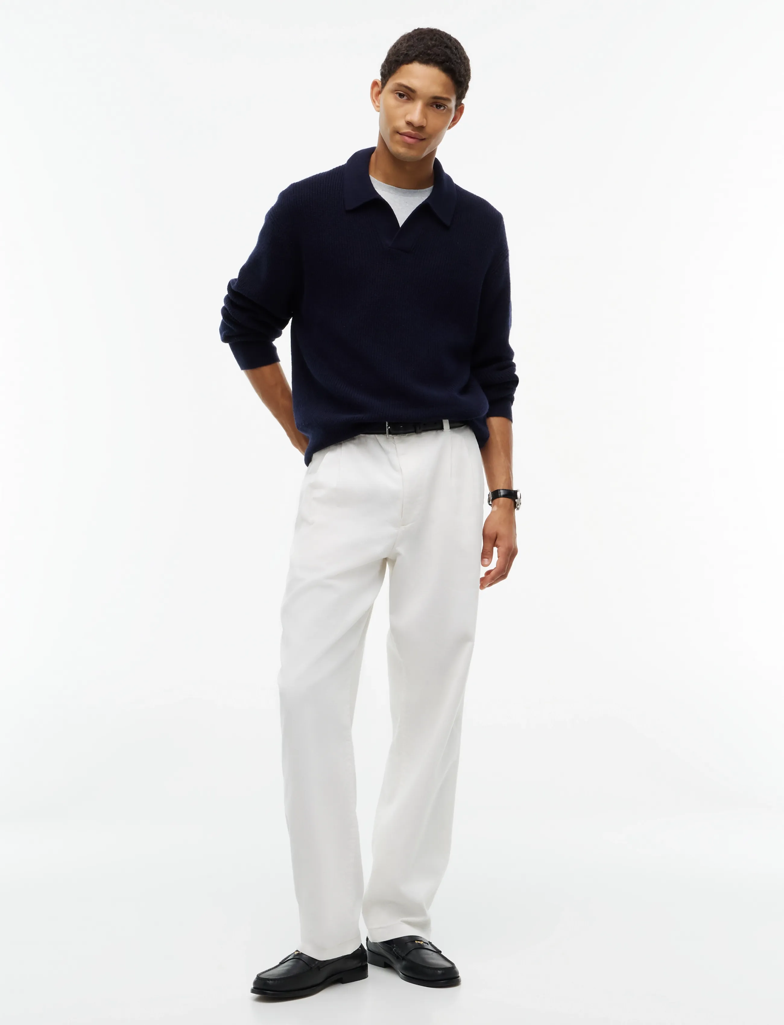 Tommy Hilfiger - FISHERMAN RIB JONNY COLLAR - Ümara kaelusega - navy blue - 4