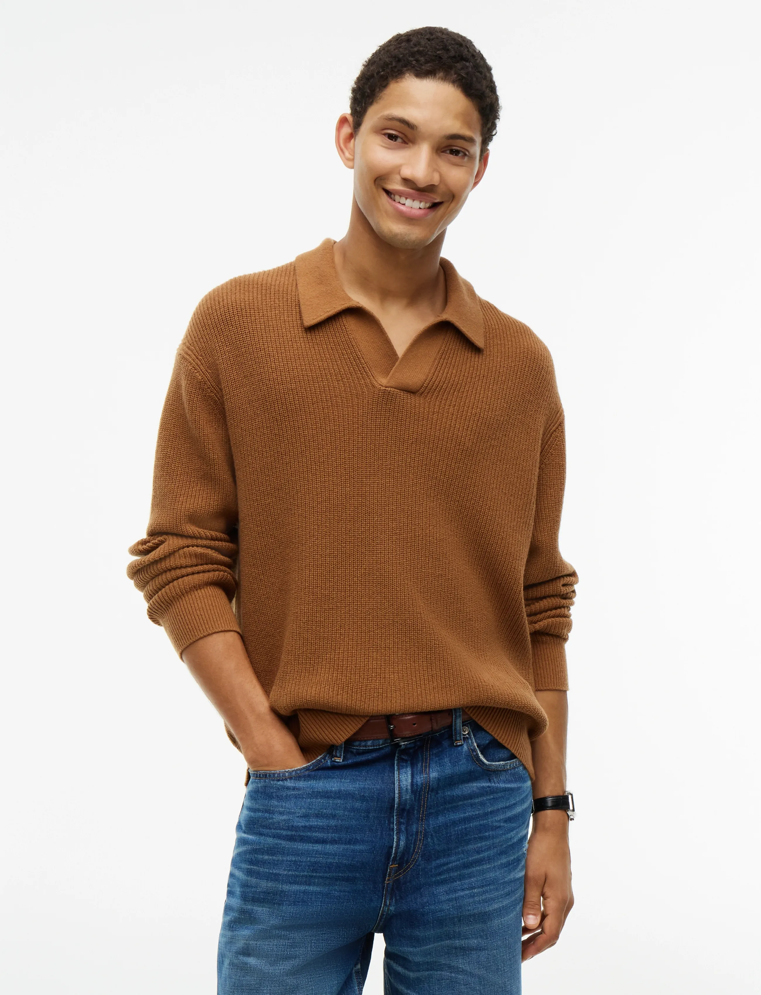 Tommy Hilfiger FISHERMAN RIB CREW NECK - Kleidung - TIMELESS TAWNY / brown