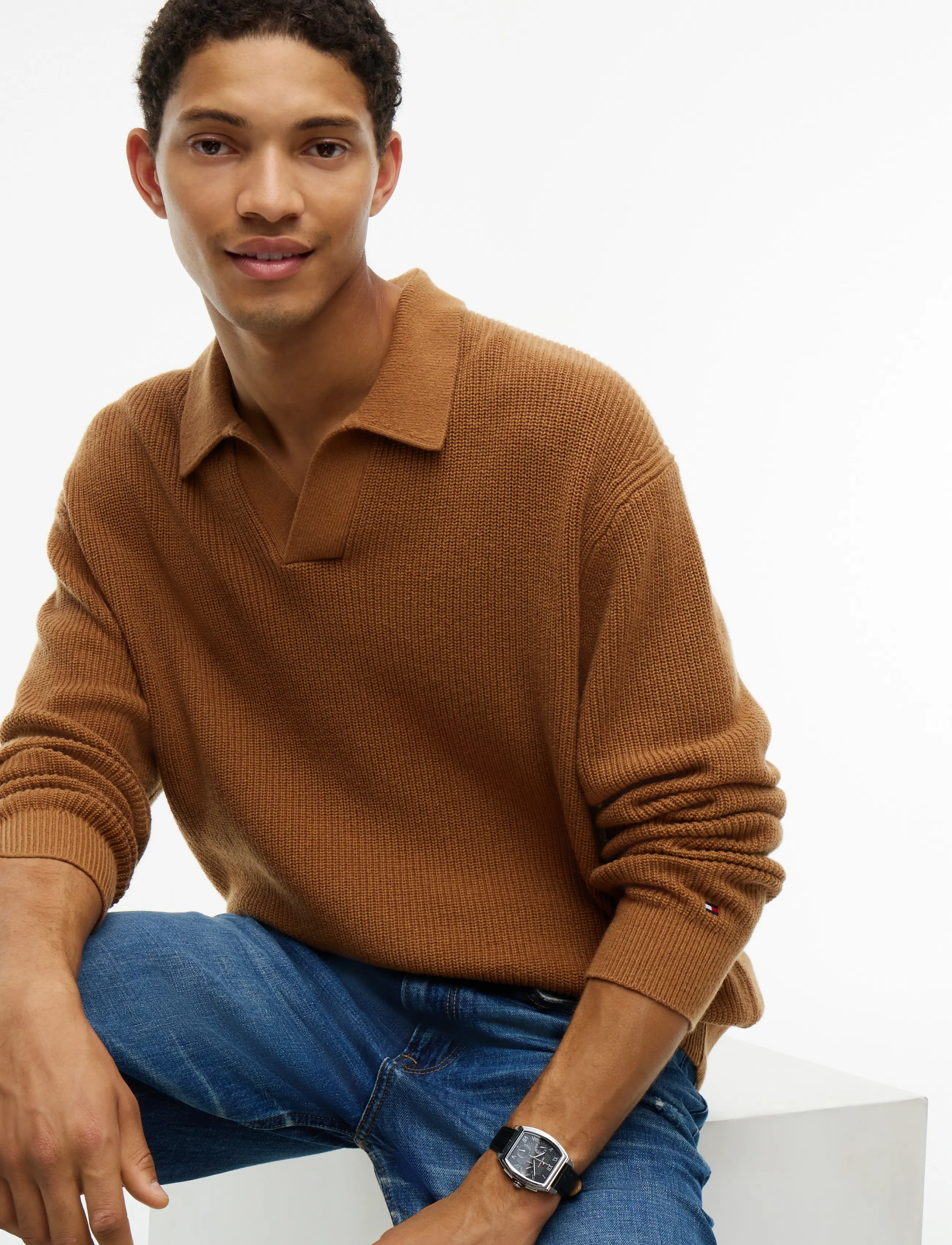 Tommy Hilfiger - FISHERMAN RIB CREW NECK - rundhals - timeless tawny - 3