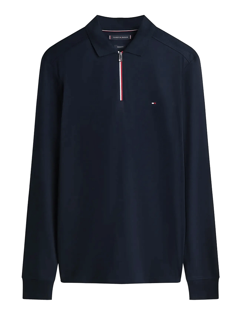 Tommy Hilfiger - LS LIQUID RWB ZIP REG POLO - half zip-trøjer - desert sky - 1